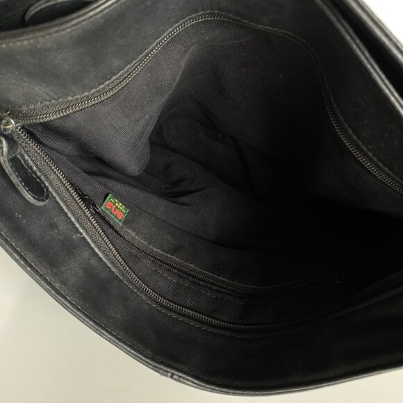 SAS Leather Bucket Handbag Shoulder Crossbody Adjustable Strap Black - Picture 12 of 16